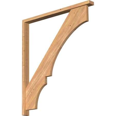 Ekena Millwork Balboa Block Smooth Bracket w/ Offset Brace, Western Red Cedar, 3 1/2"W x 42"D x 48"H BKT0402X42X48BOA05SWR